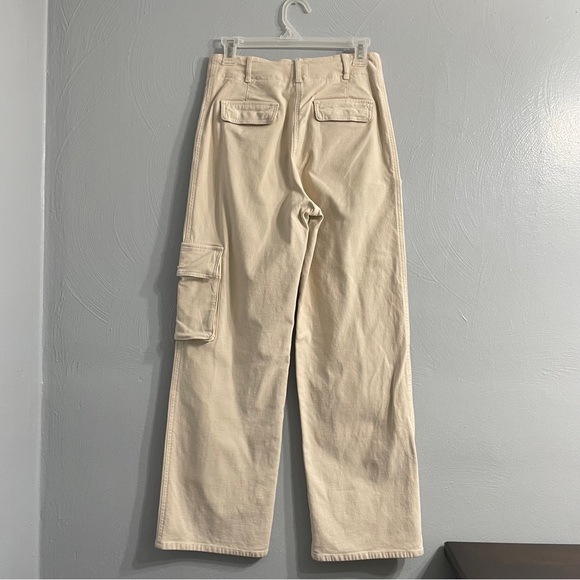Aritzia Wilfred Modern Cargo wide leg pants Beige carpenter High Rise utility - Picture 5 of 13